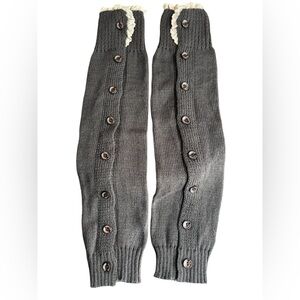 NWOT Brown Buttoned Knit Leg Warmers, One Size